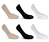 6 Paar Damen Sneaker Socken Füßlinge Baumwolle Schwarz Weiß Beige - 15500 (39-42, 6 Paar | Farbmix)