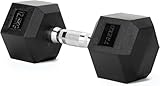 TREXO Hexagon Hanteln 12,5 kg Hex Kurzhanteln mit Durable Gummierte Gusseisen für Krafttraining mit Ergonomischen Verchromte Griff Gewichte Training Zuhause Hantel für Männer un F