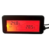 Digitales Auto-Thermometer, 12-V-Auto-Thermometer-Anzeige, LCD-Auto-Innen- und Außenthermometer, 12-V-Gleichstrom-Multifunktions-Auto-Innen- und Außenthermometer