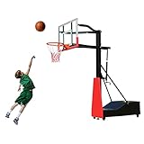 VIETOL Outdoor-Basketballkorb 4,5-10 Fuß verstellbar | Basketballanlage aus wetterfestem Stahl | 4.5x2.9ft Backboard & Slam Dunk