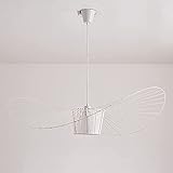 YONIISEA Vertigo Lampe 140cm Weiss, Modern Kronleuchter Wohnzimmer Schlafzimmer Restaurant Nostalgische LED Lampe, (Licht Höhenverstellbar) Fiberglas + Pu Hut Design Vintage Hängelampe