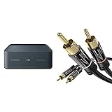 Yamaha WXAD-10 MusicCast Adapter Dunkelgrau & KabelDirekt - Cinch Audio Kabel - 1m - (Koaxialkabel geeignet für Verstärker, HiFi Anlagen & andere Geräte mit Cinch Anschluss, 2 Cinch zu 2 Cinch)