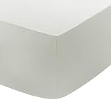 DTEX HOMES Spannbetttuch, 100 % ägyptische Baumwolle, 30 cm tief, Größe L, Emperor 215 x 215 cm, Weiß