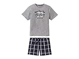 Livergy Herren Sommer Pyjama Kurze Schlafhose + Kurzarm Shirt ++Plussize++ Grau 4XL