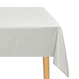 JIUZHEN Tischdecke Outdoor Tischdecke Abwaschbar Gartentischdecke Eckig Wetterfest Garten Tischdecken für Draußen,Hellgrau,135X200