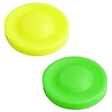 ZWZNBL 2 Stück Mini-Frisbee, Wurfweite bis 60 Meter, Silikon-Frisbee, Mini-Wurfscheibe, Taschen-Frisbee, geeignet für Outdoor, Strand, Garten, Park (fluoreszierend gelb fluoreszierend grün)