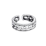 Thumb Ring 925 Sterling Silver Vintage Celtic Twist Open Finger Ring Jewellery for Women Einfacher All Match Trendring Für Damen Geschenk Zum Valentinstag