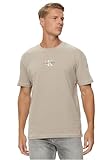 Calvin Klein Herren T-Shirt Kurzarm Monologo Rundhalsausschnitt, Goat (Beige), XL