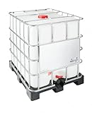 DIE BOX FABRIK IBC Container 1000 Liter NEU | PE-Palette | Einfüllöffnung: 225 mm | Schiebehahnventil 50mm | IBC Tank | Wassertank | Regenwassertank