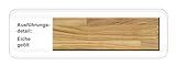 expendio hochwertiger Säulentisch Ataro 2XL ausziehbar Esstisch Massivholz bootsform Säule C X-Form Holztisch Varianten, Holzart:Eiche Natur geölt, Größe:160(260) x 90 Mittelauszug