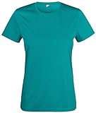 Atmungsaktives Damen T-Shirt für Fitness, Sport u. Freizeit, 100% Polyester, Sportshirt aus Ressource schonendem Spin-Dye-Stoff, versch. Farben, Größen XS-3XL