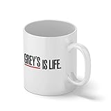 Grey's Is Life Grey's Anatomy Fun Logo Fan Merchandise Weißer Becher Mug | Lustige Neuheit Tassen für Kaffee Tee 312