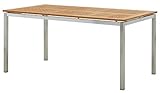 ASS Edelstahl Teak Gartentisch 160x90 cm Holztisch Esstisch Tisch Massive Ausführung A-Grade Teakholz Modell: Kuba