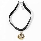 SOTUVO Halskette Einfache Yennefer Beauty Witcher 3 Lederhalsband Halskette Antiker Gold- und Silberschmuck