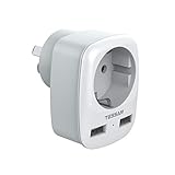 TESSAN Reisestecker Australien Adapter China Deutschland Stecker mit 2 USB 2,4A, Steckdosenadapter Reiseadapter Stromadapter für Neuseeland Argentinien Wand Ladegerät, Reiseadapter Australien