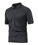 KEFITEVD Golf Polo Herren Kurzarm T-Shirt mit Kragen Leicht Atmungsaktiv Sommer Bekleidung Sweatshirt Radshirt Militär Shirt Männer Dunkelgrau 3XL