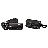 Sony HDR-CX240E HD Flash Camcorder (Full HD, EXMOR R CMOS Sensor, 9,2 Megapixel, BIONZ X Bildprozessor) schwarz & LCSU5 Tasche für Handycam schwarz