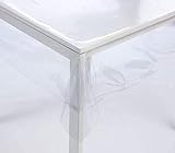 Tischfolie durchsichtig, Tischdecke transparent 140cm breit, Meterware 0.22mm stark, abwaschbar (140 x 200cm)