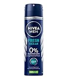 NIVEA MEN Fresh Ocean Deo Spray (150 ml), Deo ohne Aluminium (ACH) mit 48h Schutz, Deodorant mit NIVEA MEN Pflegekomplex und antibakteriellen Wirkstoffen
