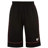Everlast Herren Basketball Shorts Locker Kurze Hose Sporthose Sport Bekleidung Black/Red Large