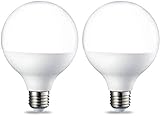 Amazon Basics LED-Leuchtmittel, Globe-Form (G93), mit Edisongewinde (E27), 14,5 W (entspricht 100 W), Warmweiß, nicht dimmbar, 2 Stück