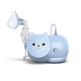 OMRON Nami Cat - kinderfreundliches Kompressor-Inhalationsgerät zur Behandlung von Husten & Schnupfen, Bronchitis, Asthma und mehr zu Hause Blau