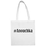 Tasche #Anouchka Größe 38x42 Farbe Weiss Druck Schwarz