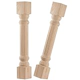 La Vane Schranksäulen, 90 cm H 12,7 cm B 12,7 cm T, traditionelles, unlackiertes, konisches, geriffeltes Gummiholz, Ersatzbeine für große Esstisch und Küchentisch