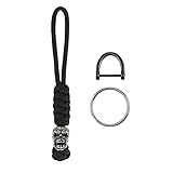 NC Totenkopf Perlen handgemachter Regenschirm Seil Schlüsselanhänger / Autoschlüssel / Messer-Lanyard /coole Accessoires Schmuck (Silber)