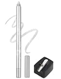 Jutqut Glitzer Gel Eyeliner, Silber Wasserfest Eye Pencil, Waterproof Long Lasting Liner Stick, Eyeliner Stift Wischfest Tattoo, Crème Glatt Metallisch Lidschattenstift, Wasserfester Eyeliner W