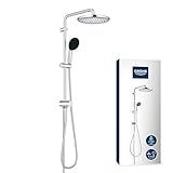 Grohe Vitalio 250 Duschsystem mit Umstellung, wassersparend-8l pro Min (für vorhandene Armaturen, 2 Strahlarten, Brausestange 74cm), rund, chrom, 26680001