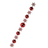 com-four® 1x Christbaumkugel-Girlande Weihnachten - Kugelgirlande für eine stimmungsvolle Weihnachtsdekoration - Weihnachtsdeko für Christbaum - Weihnachtliche Tischdeko (1 Stück - rot)