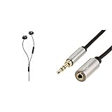 beyerdynamic Soul BYRD kabelgebundener Premium in-Ear-Kopfhörer in schwarz & Amazon Basics - Stereo-Audio-Verlängerungskabel für Männer/Frauen, 3,5 mm, 1,8 m