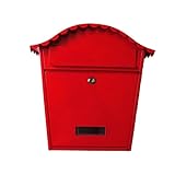 OLDJTK Wandbriefkasten, Briefkasten, Gartenbriefkasten (Farbe: Rot)