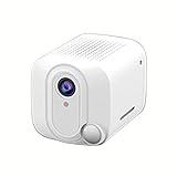 SXTYRL Mini Überwachungskamera Kamera, Tragbare, Nachtsichtkamera, Bewegungserkennung, Mini Sicherheitskamera, Für Draußen Büro, Mit Battery (Color : White, Size : 0G)