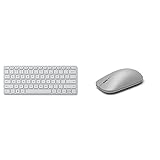 Microsoft Designer Compact Keyboard (deutsches QWERTZ Tastaturlayout, Monza Grau, kabellos) & Modern Mouse (außergewöhnliche Genauigkeit und Präzision) Silber