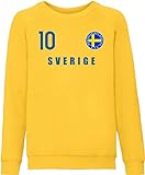 Nation Schweden Kinder Pullover Trikot Nummer 10 Wappen Emblem PR-FH10 GE (128)