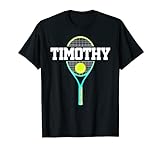 Timothy Name Tennisspieler Jungen Ball und Schläger Sport Fan T-Shirt
