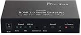 FeinTech VAX00102 HDMI Audio Extractor 4K 60Hz, HDMI Audio Splitter auf Optisch (SPDIF/Toslink), Coaxial und Cinch, Unterstützt HDMI ARC, HDR, Dolby Vision, 5.1, PCM S