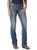 Wrangler Damen Retro Mae Mid Rise Stretch Boot Cut Jeans, Deadwood, 7W x 34L