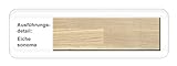 expendio hochwertiger Säulentisch Ataro 2XL ausziehbar Esstisch Massivholz bootsform Säule C X-Form Holztisch Varianten, Holzart:Eiche Sonoma lackiert, Größe:180(280) x 90 Mittelauszug