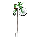 Windmühle Aus Tierreitmetall Windrad Marienkäfer Gartenstecker In Tierischem Design, Kinder, Balkon Oder Terrasse Nettes Tier Reiten Auf Einem Motorrad Statue