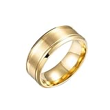 YAHOYA Heißer 8mm einfacher Ring Mode Gold Ring Männer & # 39 Frauen & # 39 s Exklusives Paar Ehering Frauen Schmuck Geschenk