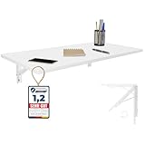 KDR Produktgestaltung Wandklapptisch Schreibtisch Tischplatte 80x40 cm in Weiß Klapptisch Esstisch Küchentisch für die Wand Bartisch Stehtisch Wandtisch Tisch klappbar zur Wandmontag