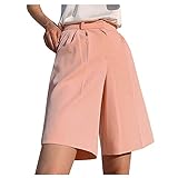RZAXBFU Damenmode Kurze Anzughose Manschettenknöpfe Tasche Reißverschluss Einfarbige Shorts SUNDE211215A189