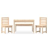 HETFTJN Gartenmöbel Lounge Set Outdoor Furniture Campingtisch Mit Stühlen Outdoor Lounge - 4-TLG. Garten-Essgruppe Massivholz Kiefer für Balkon Garten Hof R