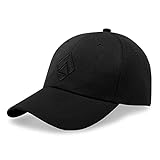 urban ace | Baseball Cap | Herren Damen | Snapback Verschluss, verstellbar | 100% Baumwolle Outdoor Running Sport Freizeit Basecap Loch Kappe Männer Frauen (Black Logo)