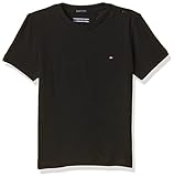 Tommy Hilfiger Jungen Boys Basic Cn Knit S/S Regular Fit T-Shirt, Schwarz (Meteorite 055), 140 ( Herstellergröße: 10)