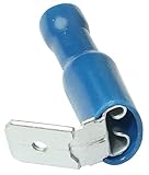Aerzetix: 10 x Kabelschuhe Kabelschuh ( Klemme ) männlich / weiblich flach 6.3mm 0.8mm 1.5...2.5mm2 blau isoliert