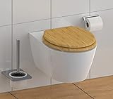 Schütte BAMBUS WC-Sitz mit Absenkautomatik, Toilettensitz mit Klodeckel in Holzoptik, Nachhaltiger Toilettendeckel (maximale Belastung der Klobrille 175 kg), Naturfarben